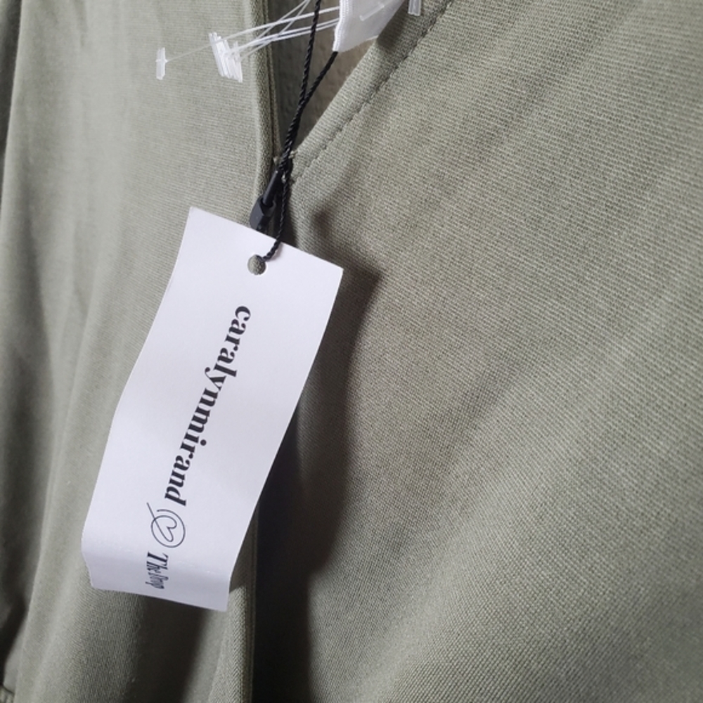 Caralyn Mirand NWT The Drop Women's Olive Green Sleeveless Wrap Jumpsuit - Picture 10 of 14